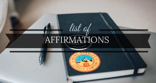 list of positive affirmations